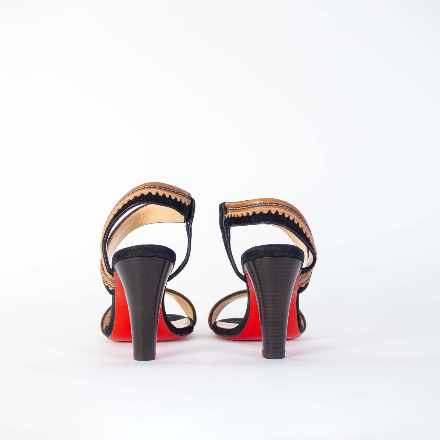 Christian Louboutin Elegant Suede Sandals with Leather Detail