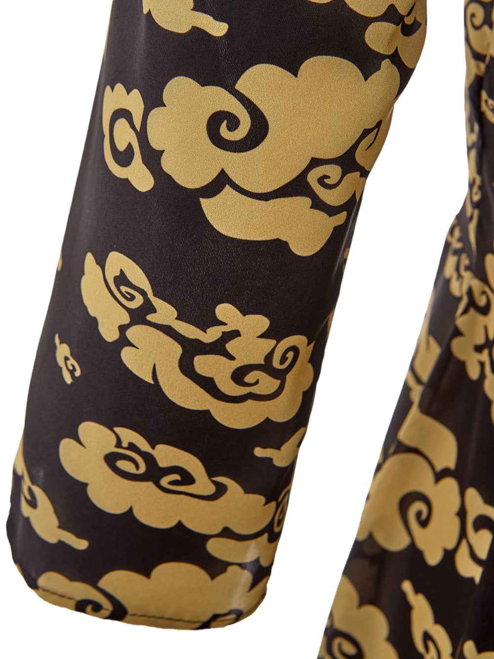 Lardini Elegant Silk Black and Gold Dress