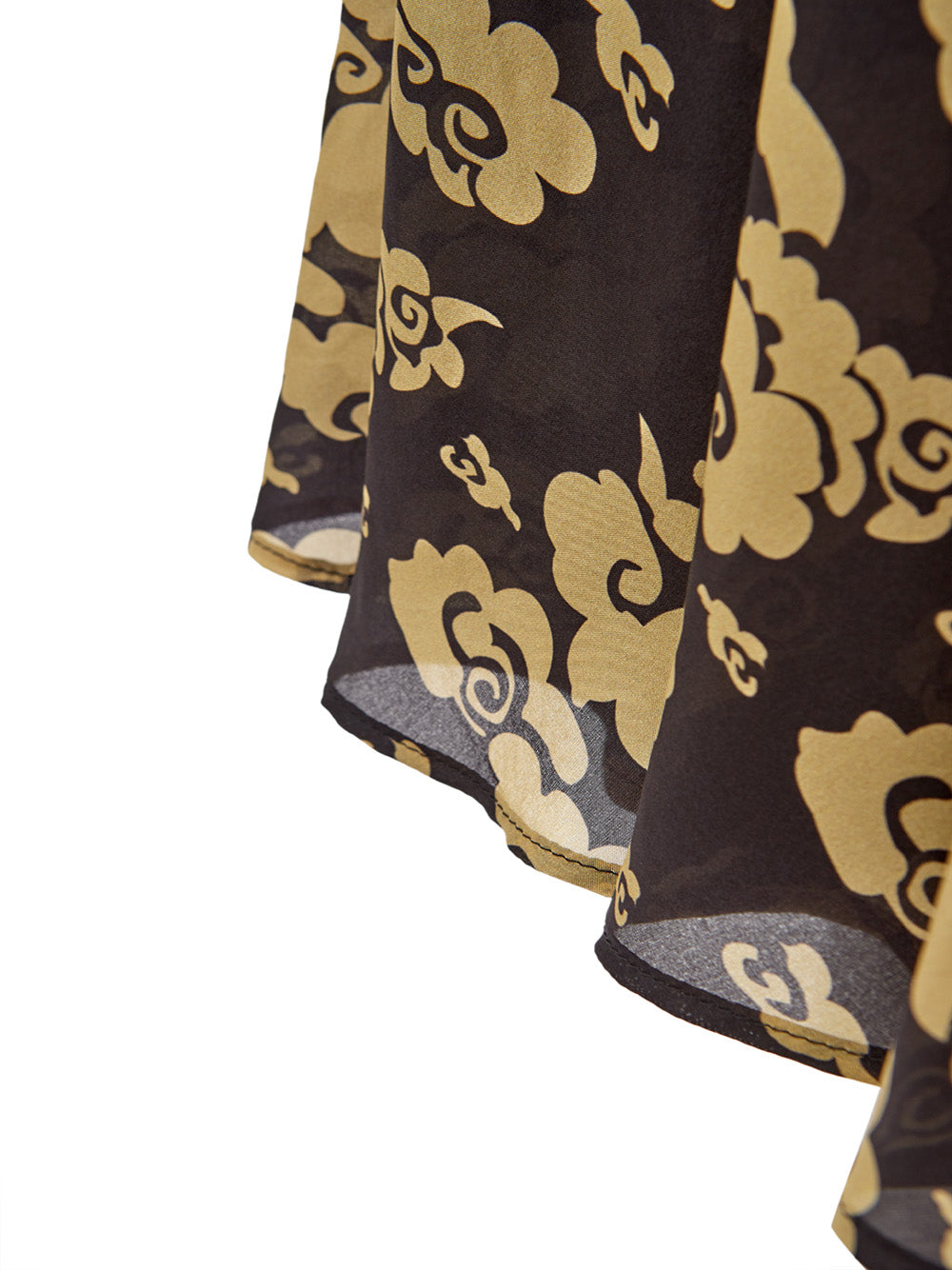 Lardini Elegant Silk Black and Gold Dress