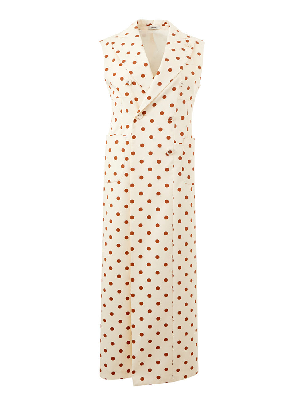 Lardini Elegant Sleeveless Polka Dot Maxi Dress