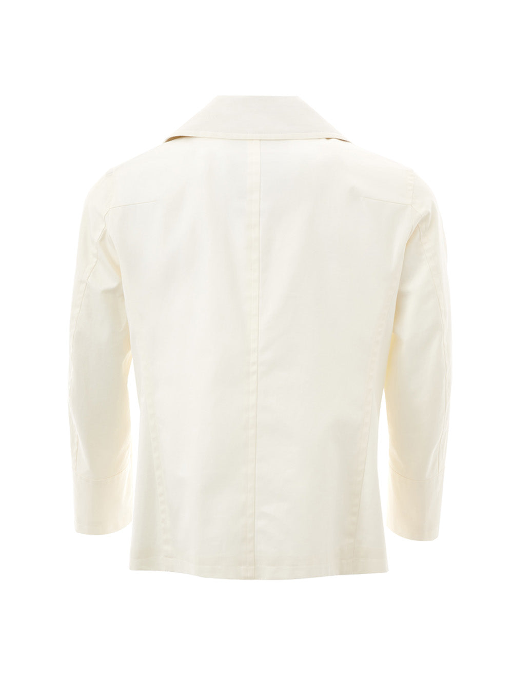 Sealup Elegant White Double Breasted Cotton Jacket