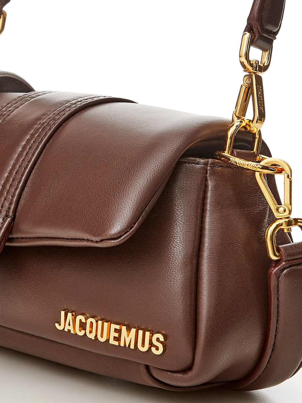 Jacquemus Chic Leather Shoulder Bag in Rich Brown