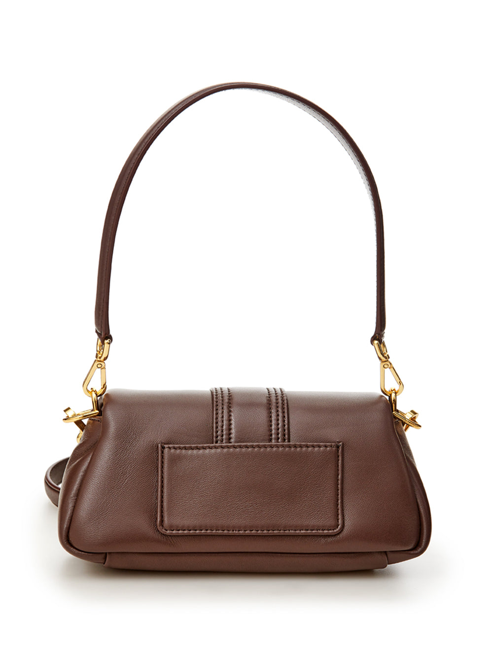 Jacquemus Chic Leather Shoulder Bag in Rich Brown