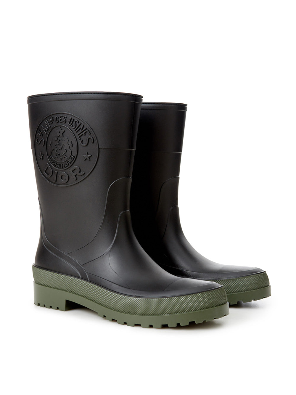 Elegant Rubber Dior Boots with Iconic Logo Detail