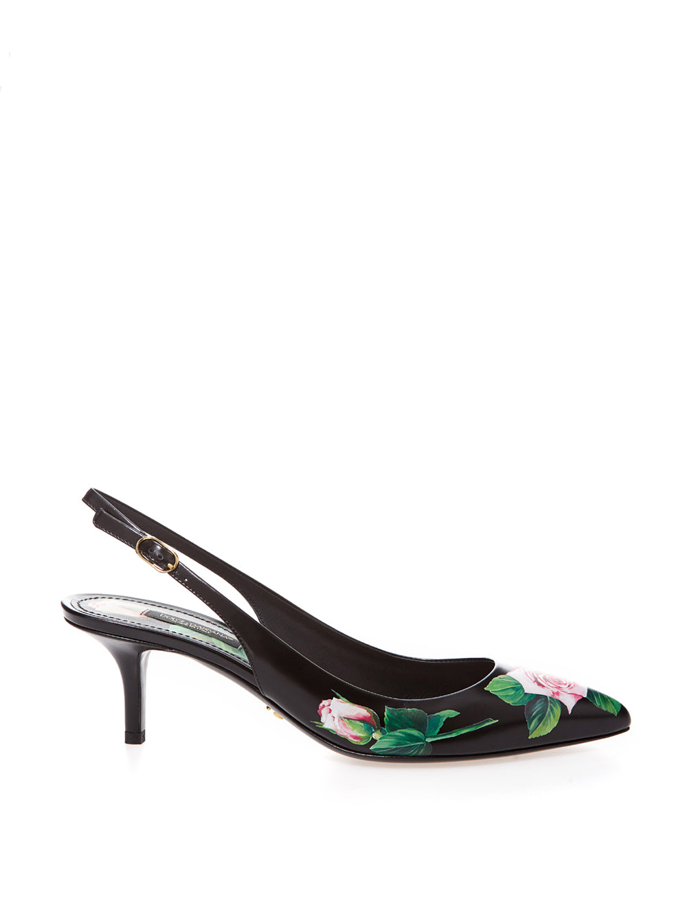 Dolce & Gabbana Elegant Floral Slingback Leather Heels