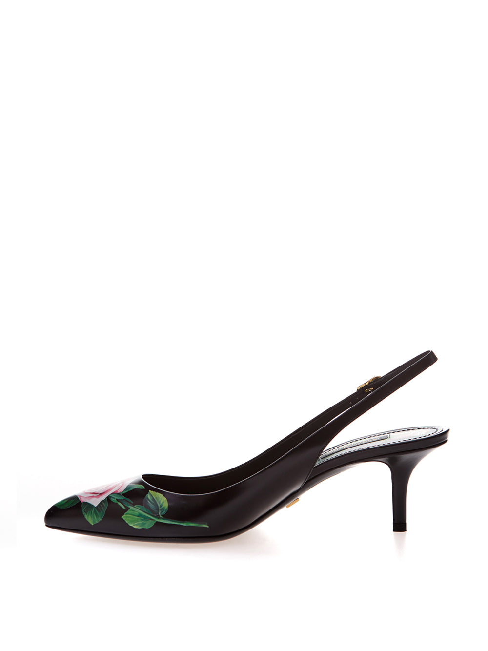 Dolce & Gabbana Elegant Floral Slingback Leather Heels