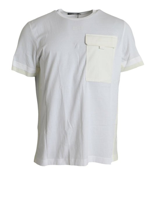 Dolce & Gabbana White Cotton Pocket Short Sleeves T-shirt