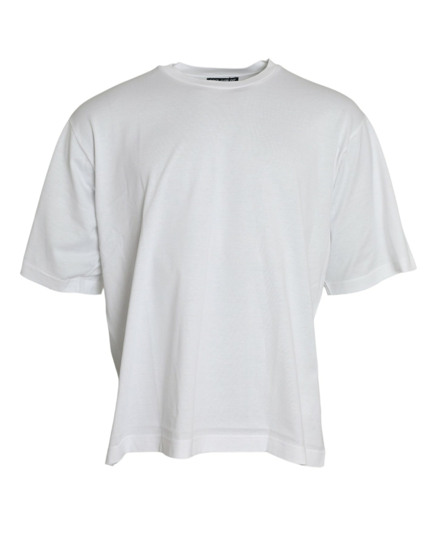 Dolce & Gabbana White Cotton Short Sleeves Crewneck T-shirt