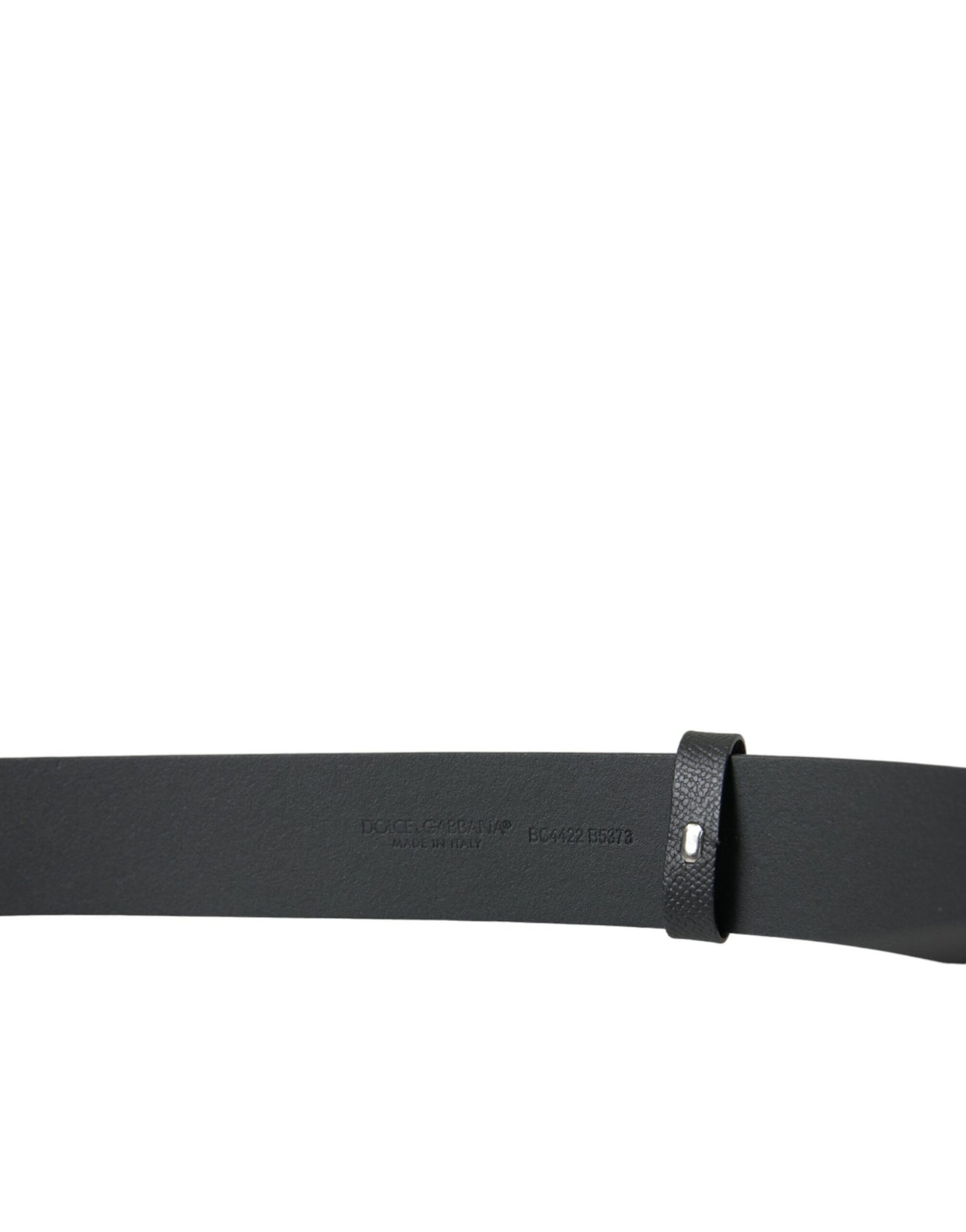 Dolce & Gabbana Black Leather Silver Logo Metal Buckle Belt