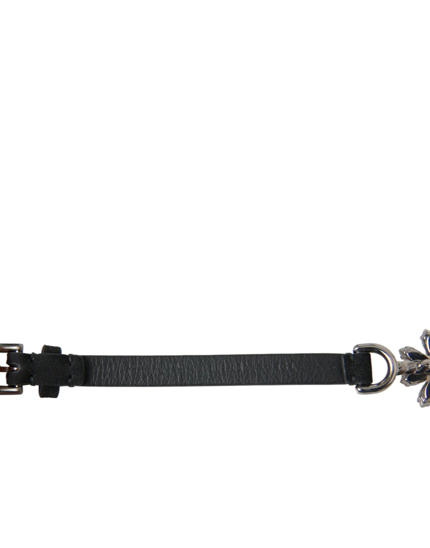 Dolce & Gabbana Black Daisy Crystal Dauphine Waist Belt