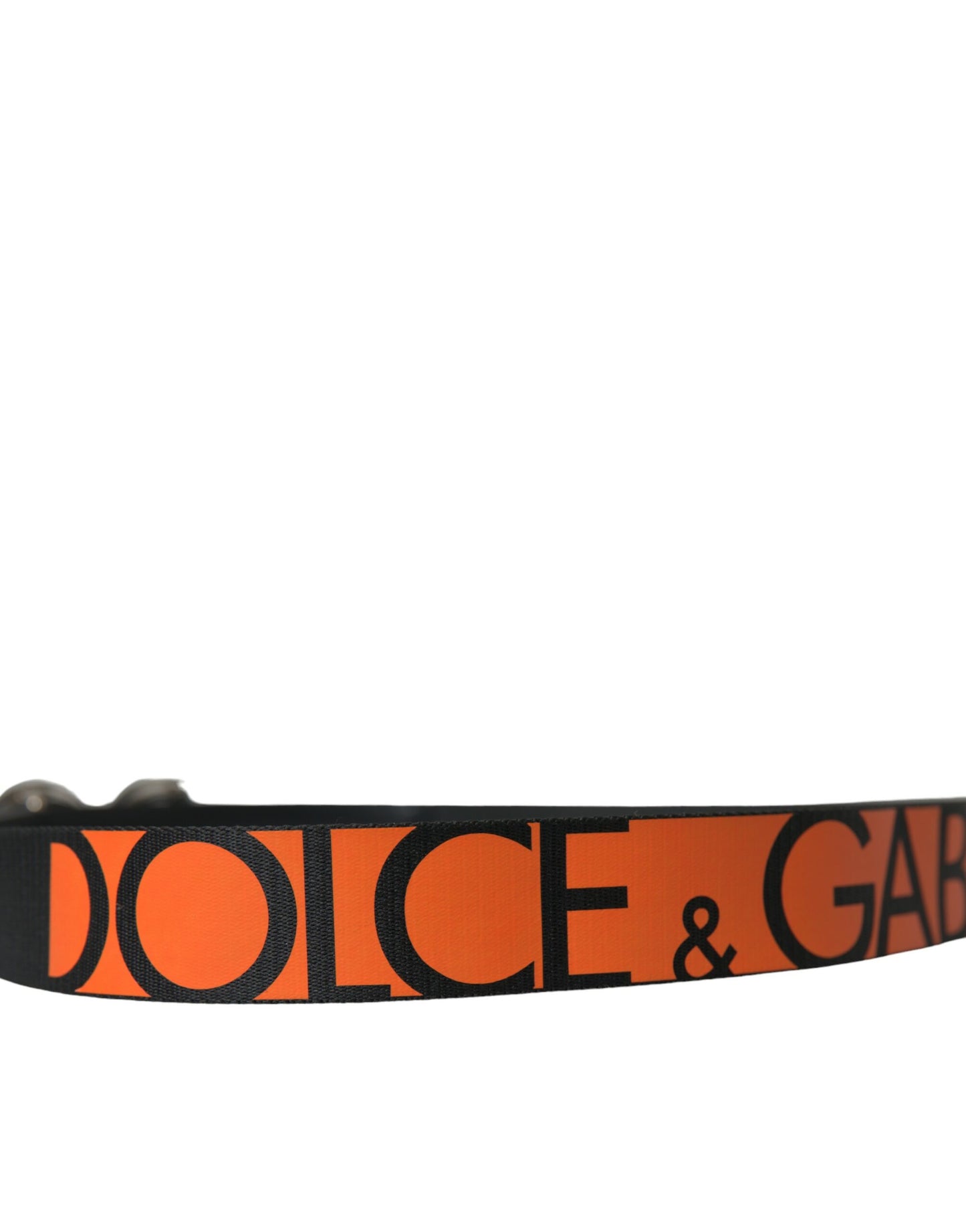 Dolce & Gabbana Black Orange Leather DG Metal Buckle Belt