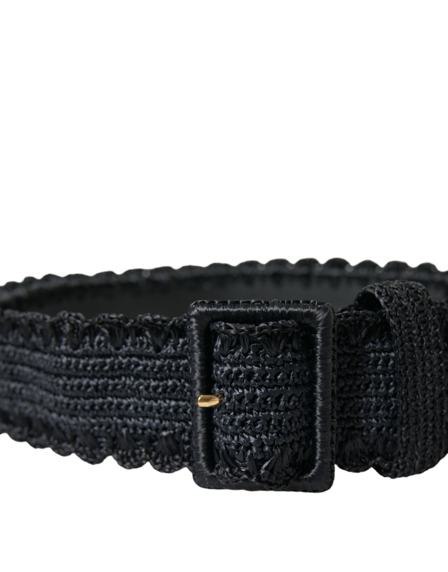 Dolce & Gabbana Black Braided Canvas Women Wide Waist Belt