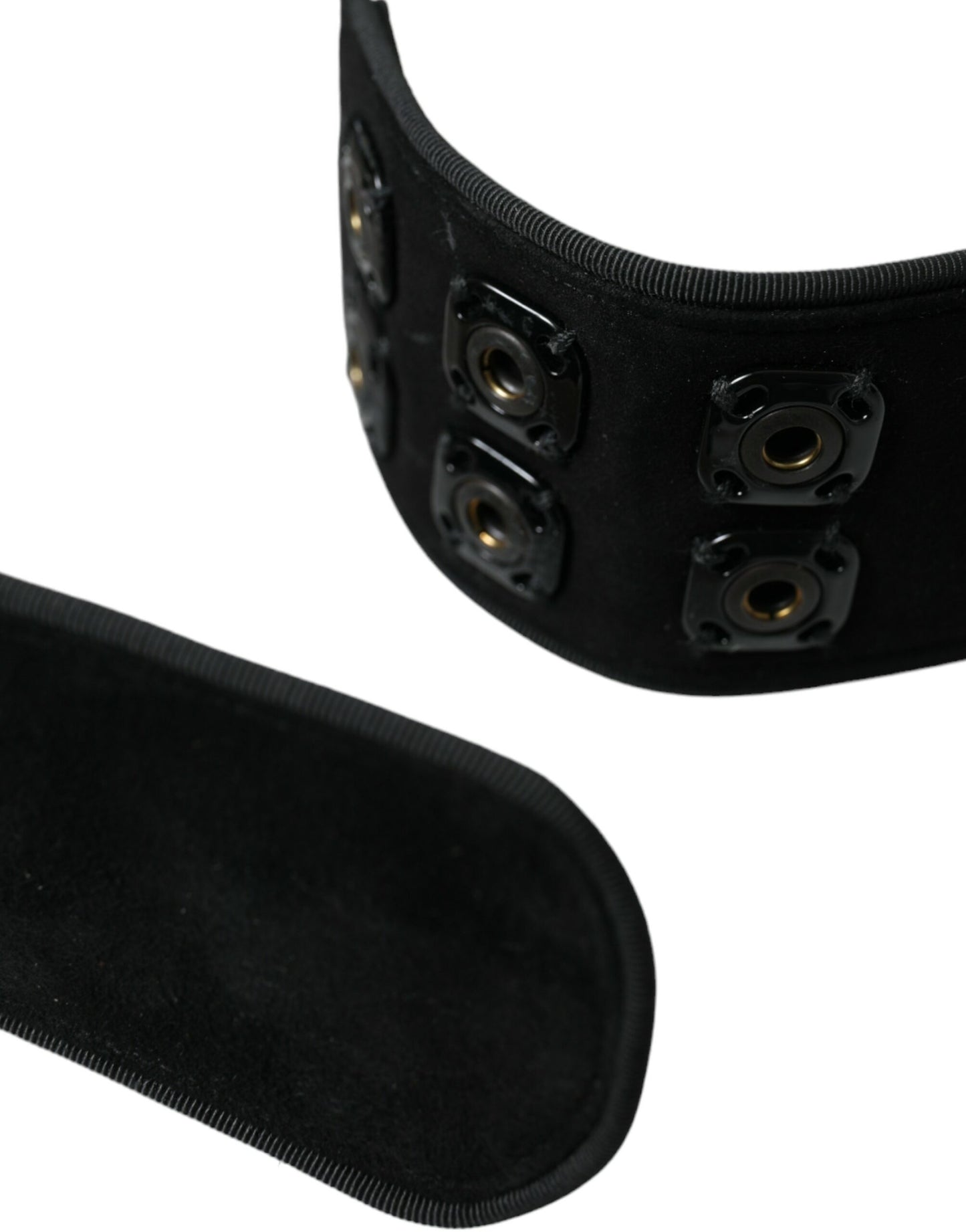 Dolce & Gabbana Black Suede Leather Wide Waist Belt