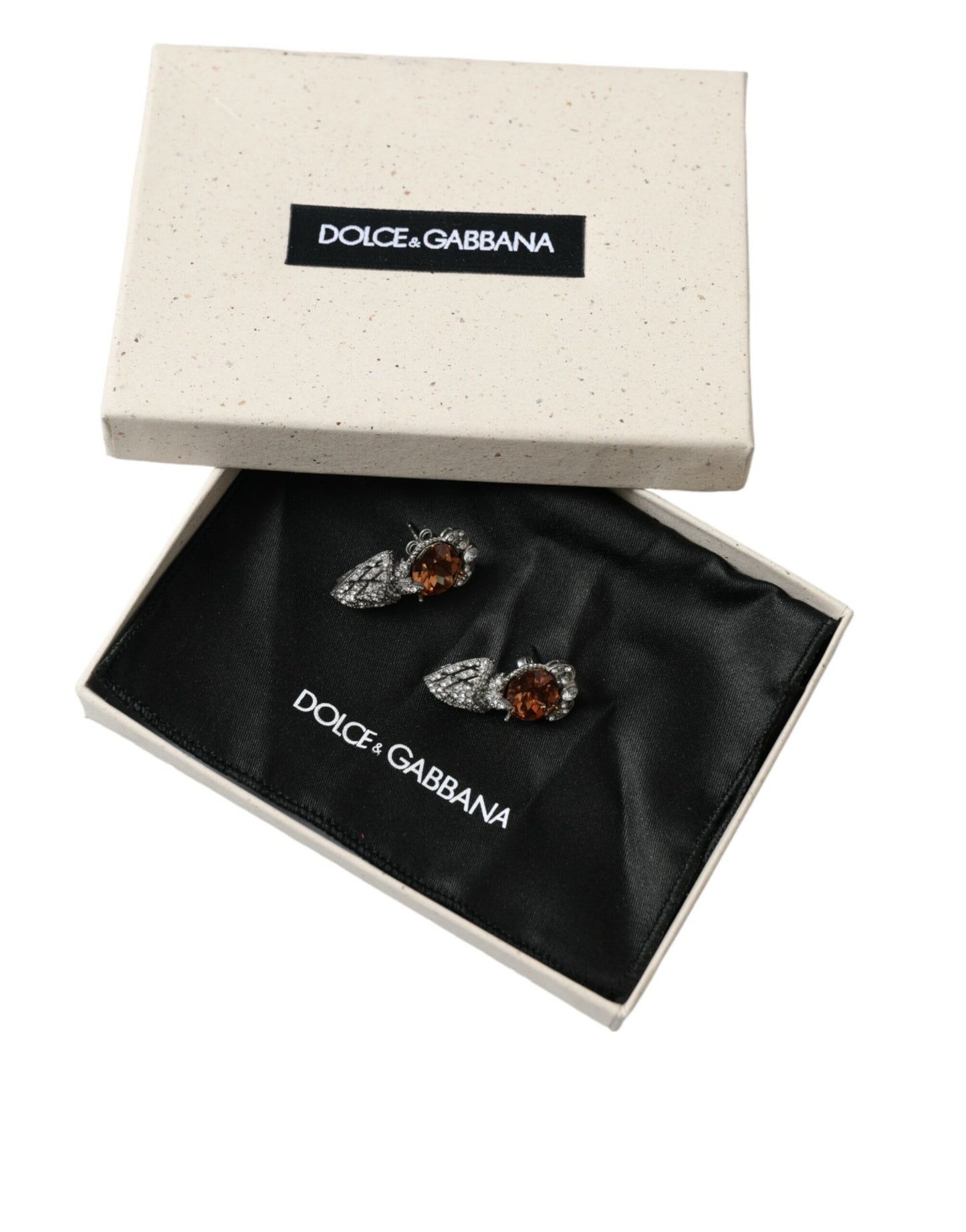 Dolce & Gabbana Silver Crystal Stone 925 Sterling Earrings