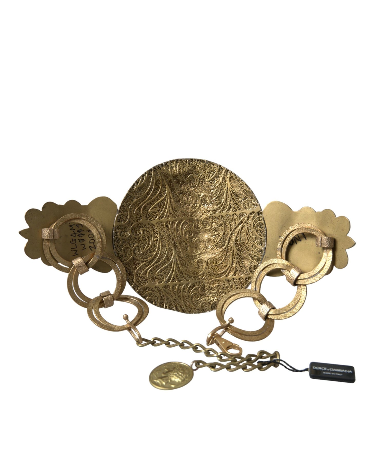 Dolce & Gabbana Gold Tone Brass Oversized Round Coin MONETE Belt