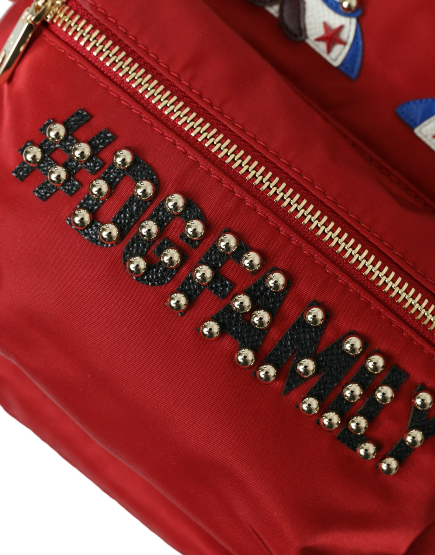 Dolce & Gabbana Red #DGFAMILY Embellished Backpack VULCANO Bag