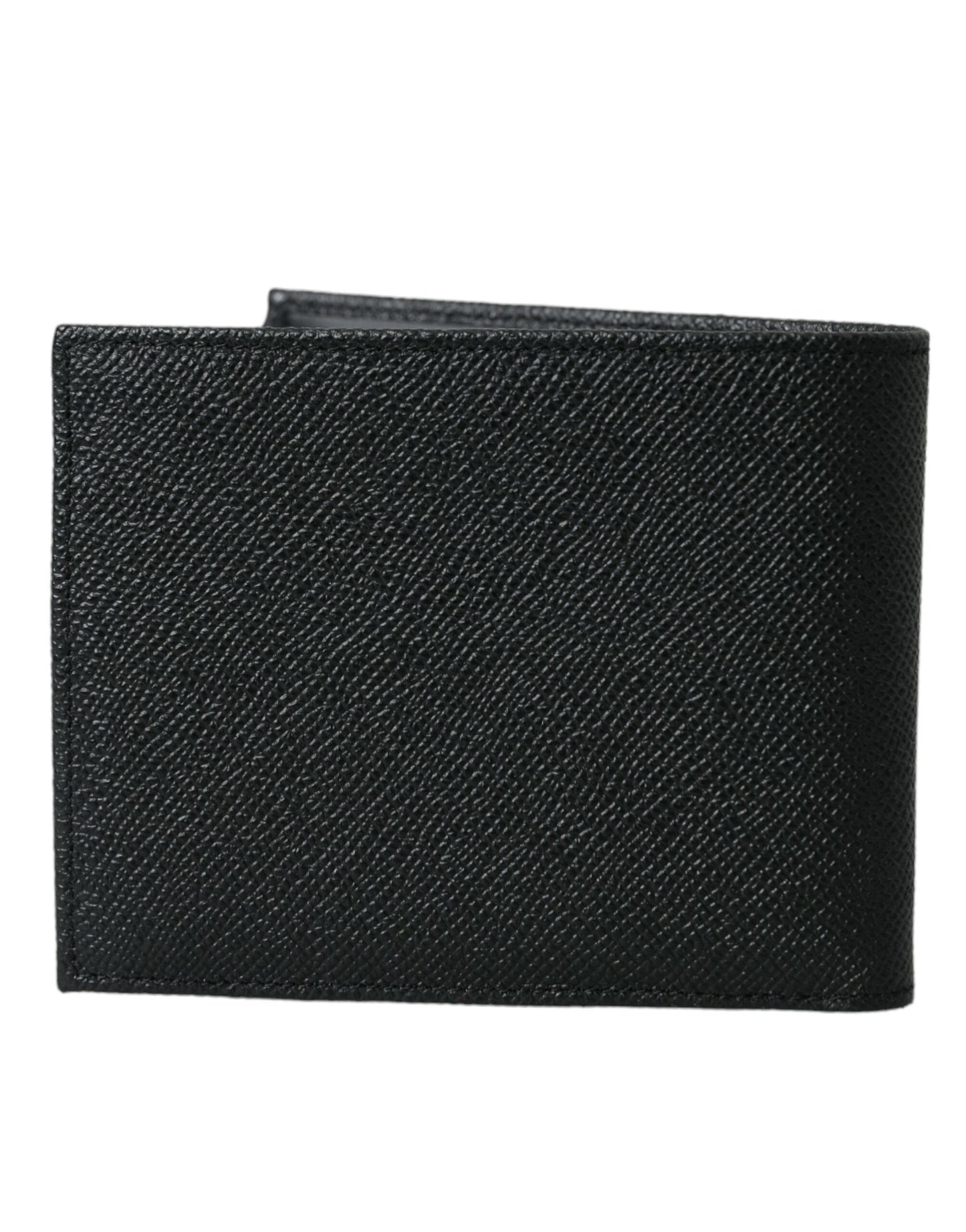 Dolce & Gabbana Black Calfskin Leather Bifold Card Holder Logo Wallet