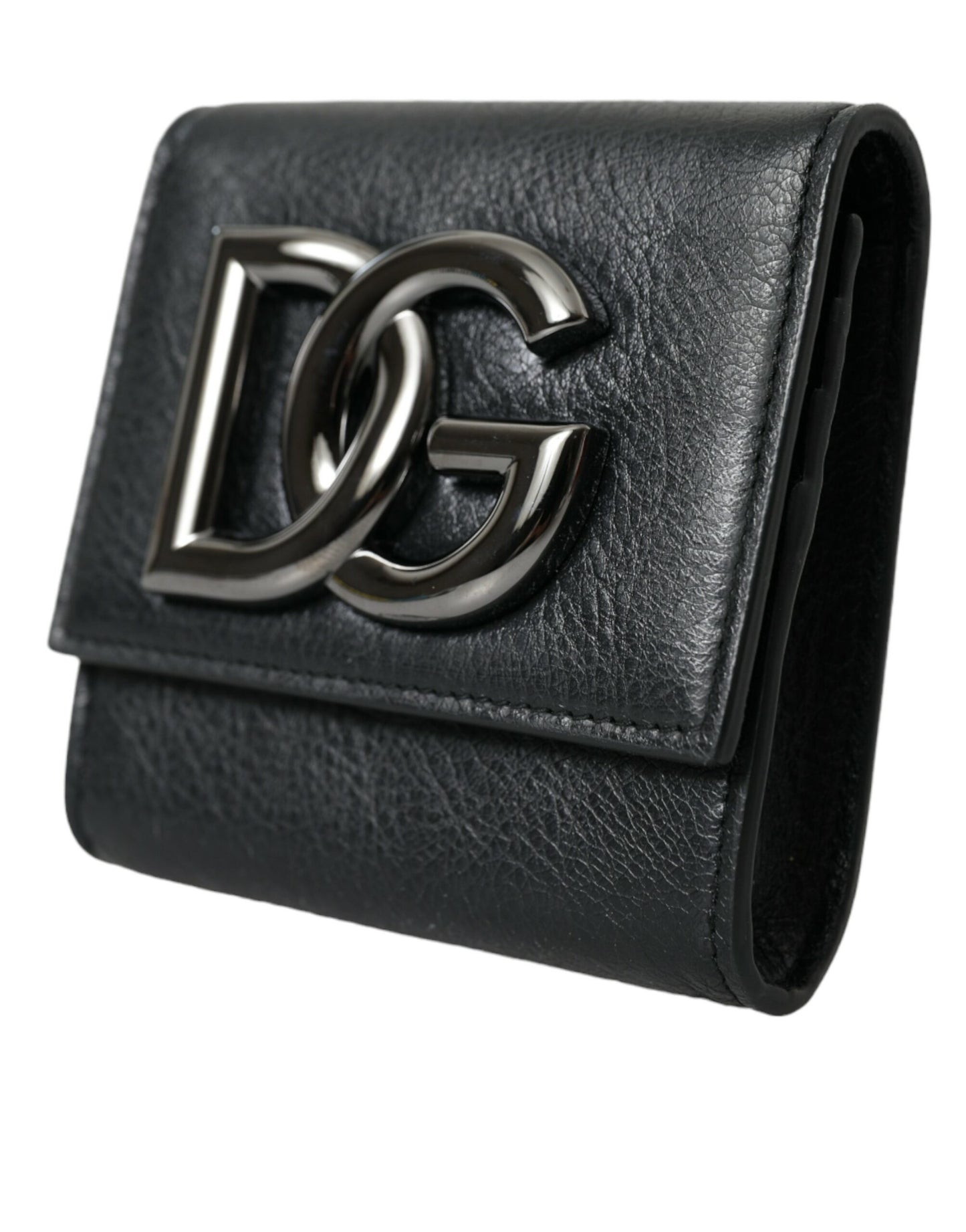 Dolce & Gabbana Black Lamb Leather Logo Card Holder Chain Strap Bags