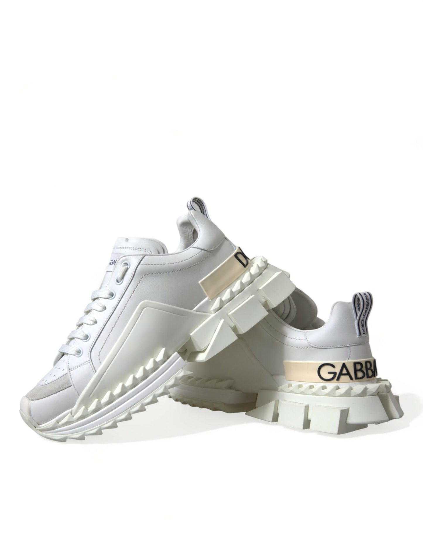 Dolce & Gabbana White Leather SUPER KING Sneakers Shoes