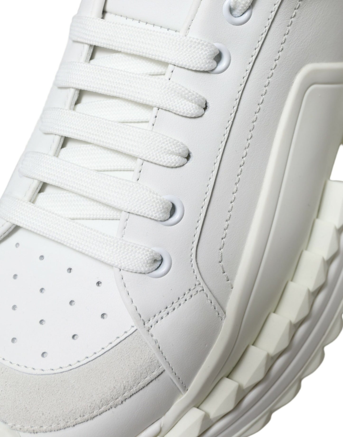 Dolce & Gabbana White Leather SUPER KING Sneakers Shoes