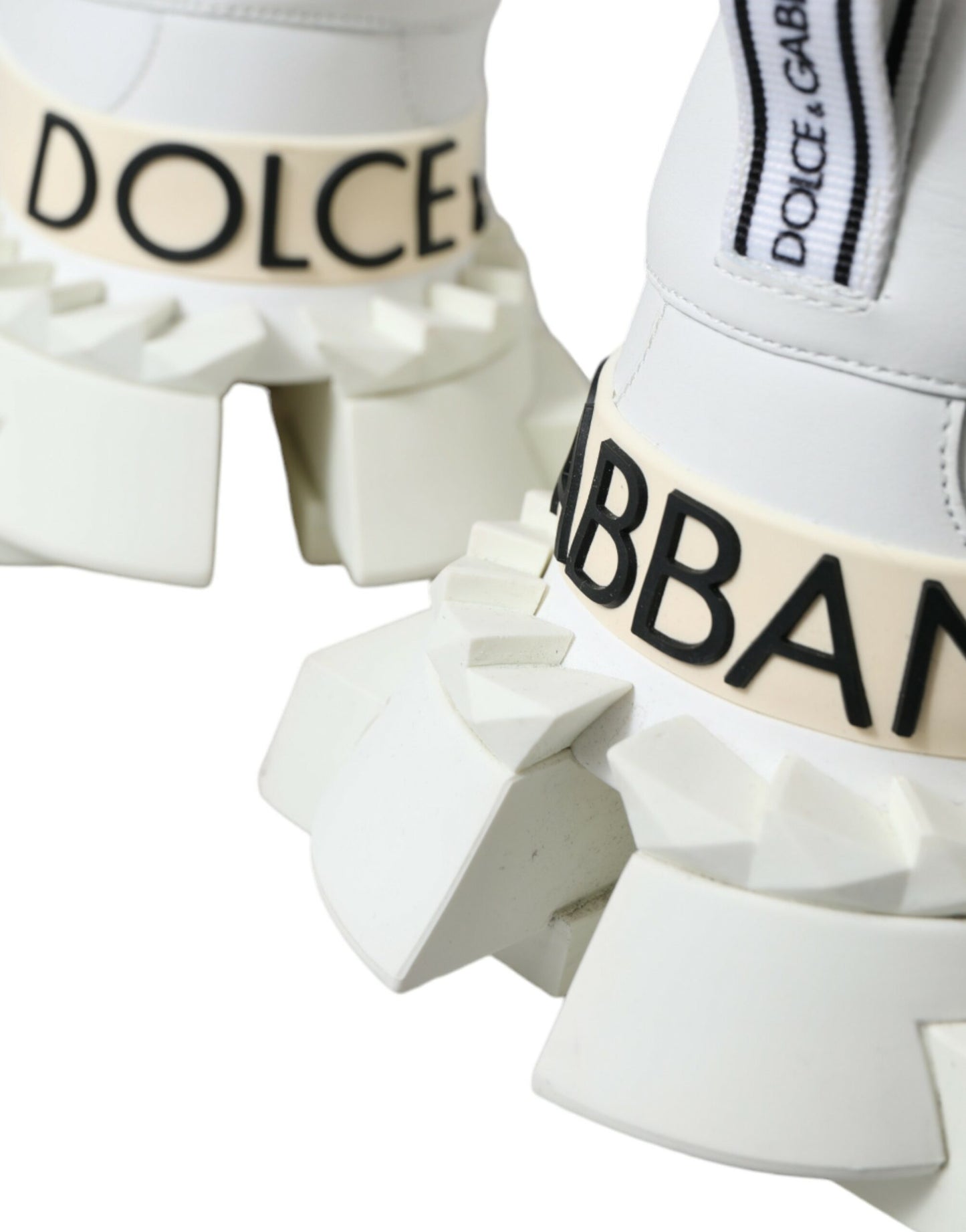 Dolce & Gabbana White Leather SUPER KING Sneakers Shoes