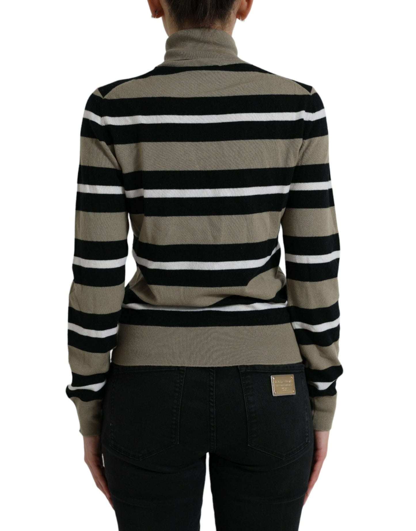 Dolce & Gabbana Multicolor Stripe Wool Logo Pullover Sweater