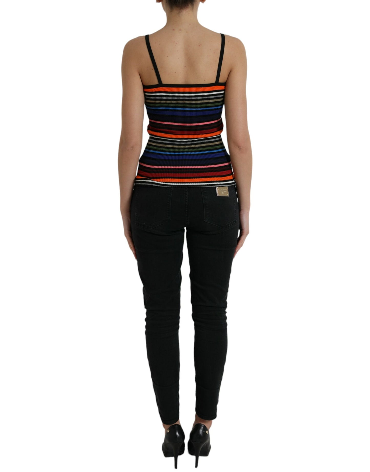 Dolce & Gabbana Multicolor Stripes Spaghetti Strap Tank Top