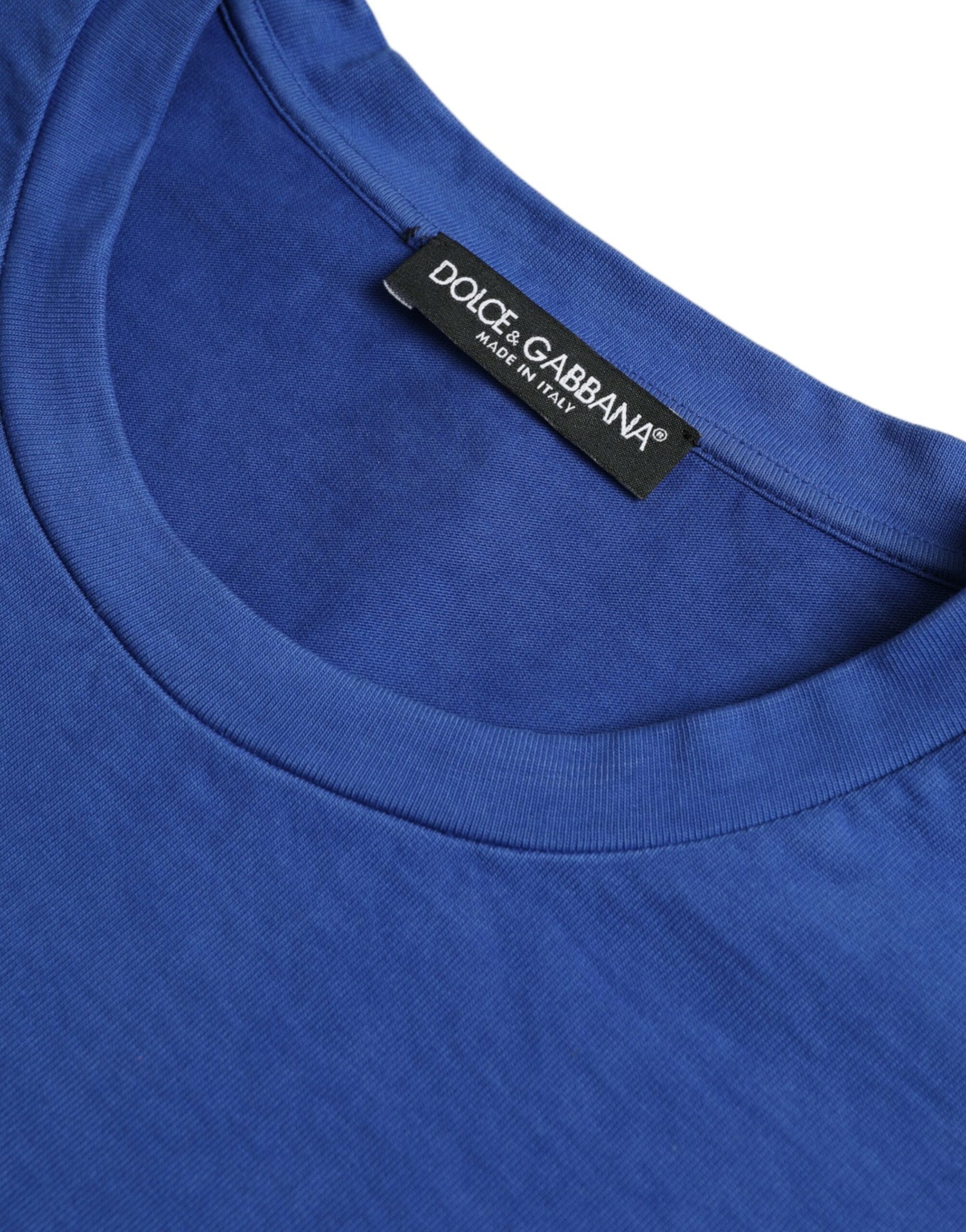 Dolce & Gabbana Blue Printed Cotton Short Sleeves T-shirt