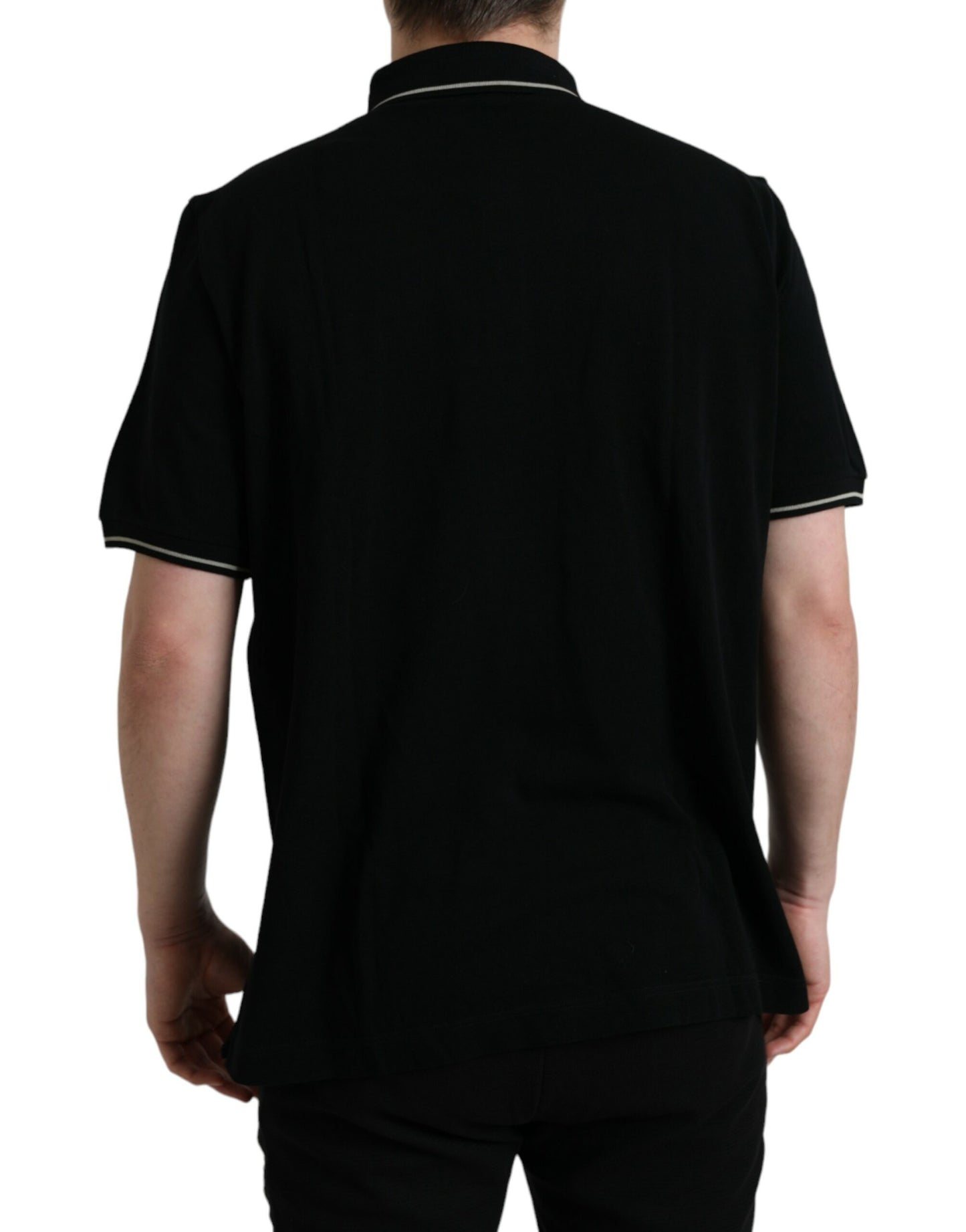 Dolce & Gabbana Black Logo Collared Short Sleeve T-shirt