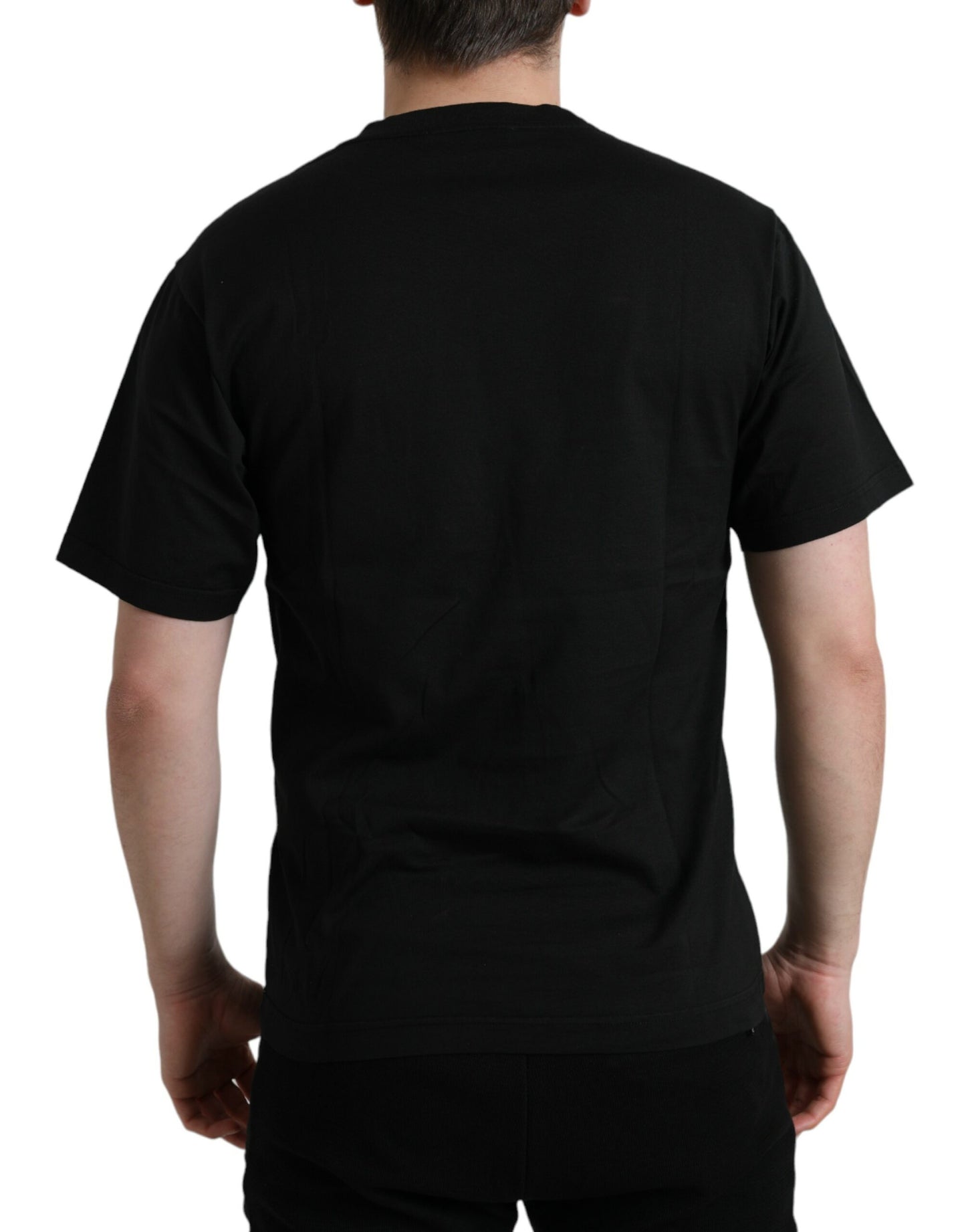 Dolce & Gabbana Black Cotton Short Sleeve Crew Neck T-shirt