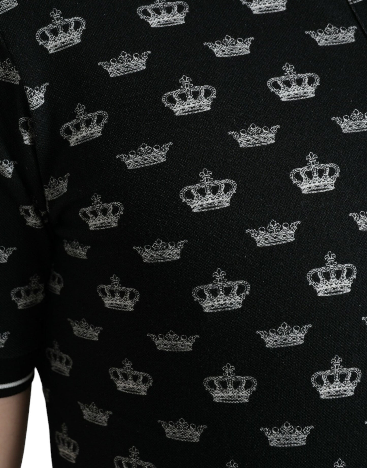 Dolce & Gabbana Black Crown Collared Short Sleeve T-shirt