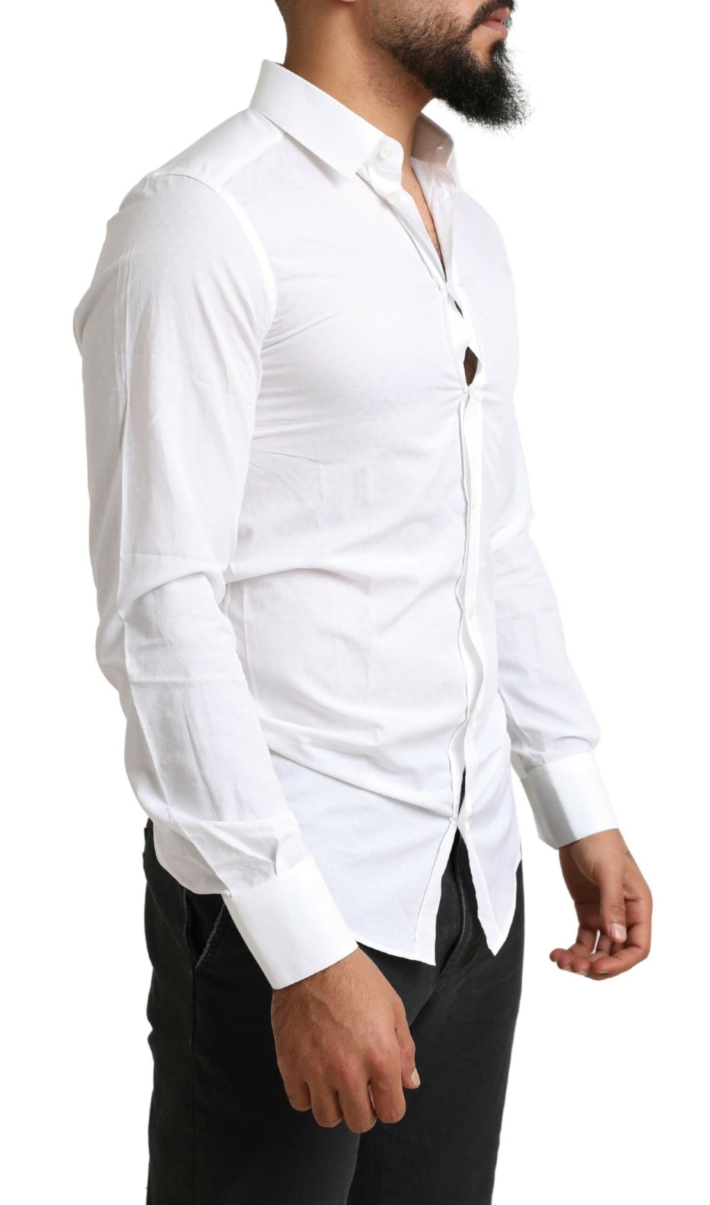 Dolce & Gabbana Elegant Slim Fit White Cotton Dress Shirt