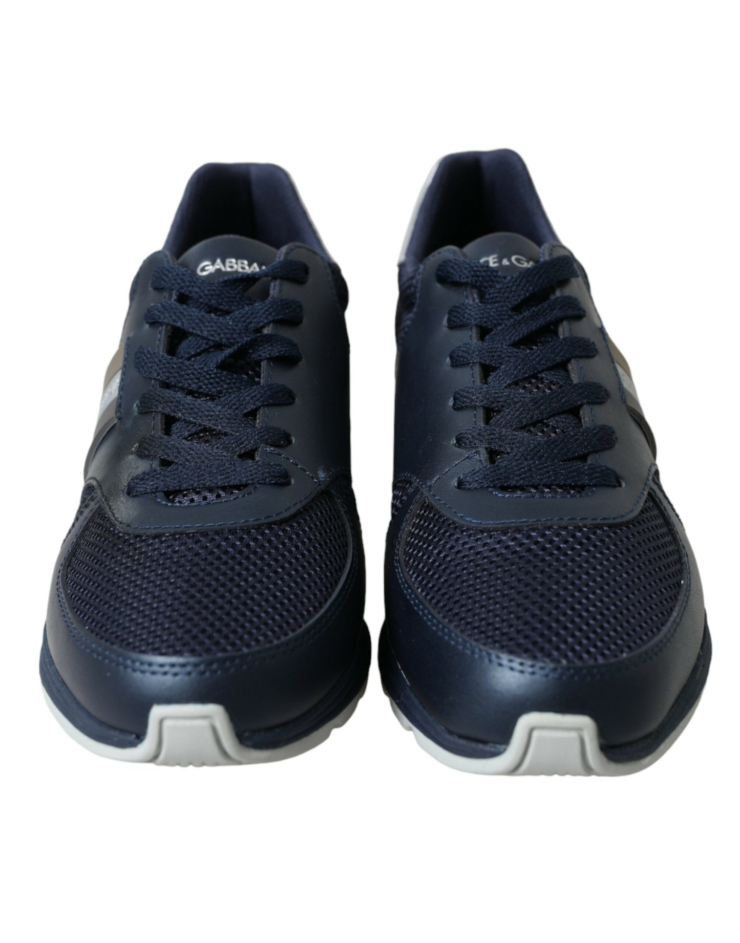 Dolce & Gabbana Blue Leather Low Top Sneakers Shoes