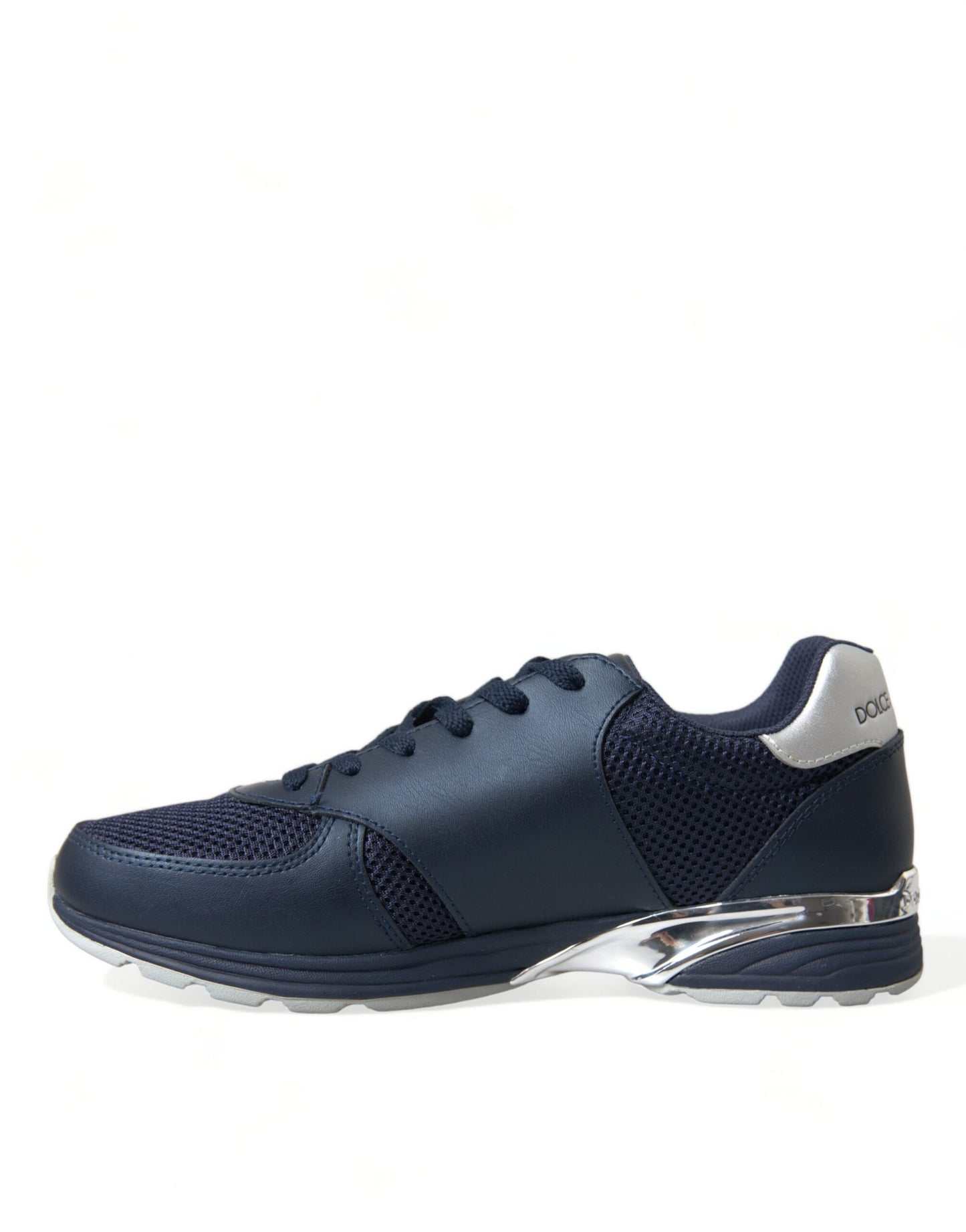 Dolce & Gabbana Blue Leather Low Top Sneakers Shoes