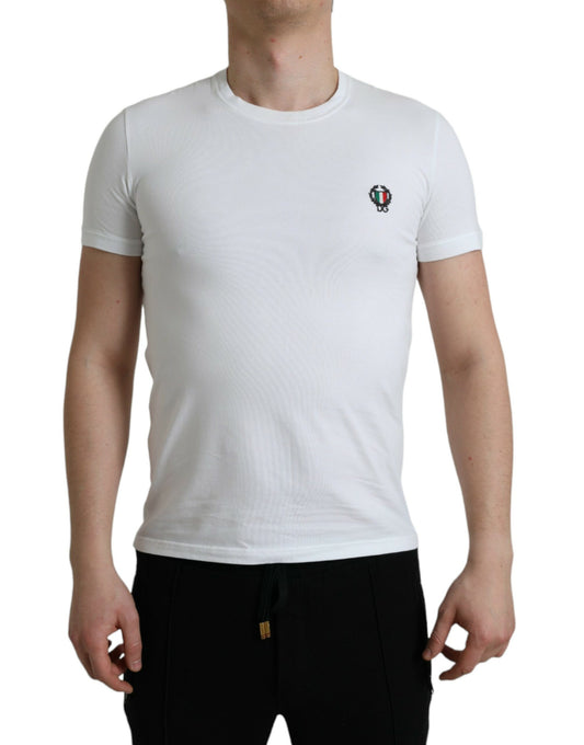 Dolce & Gabbana White Logo Crest Crew Neck Underwear T-shirt