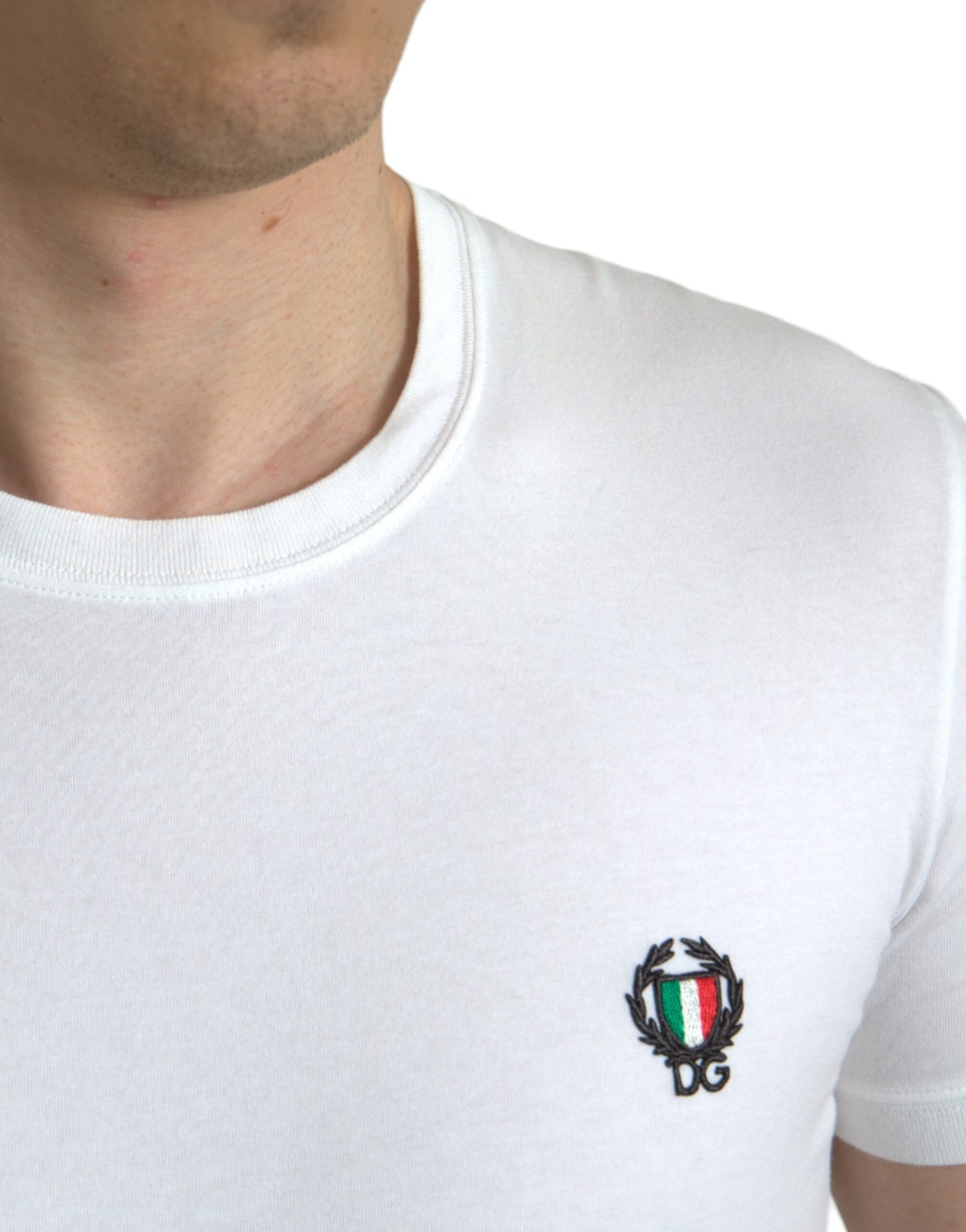 Dolce & Gabbana White Logo Crest Crew Neck Underwear T-shirt