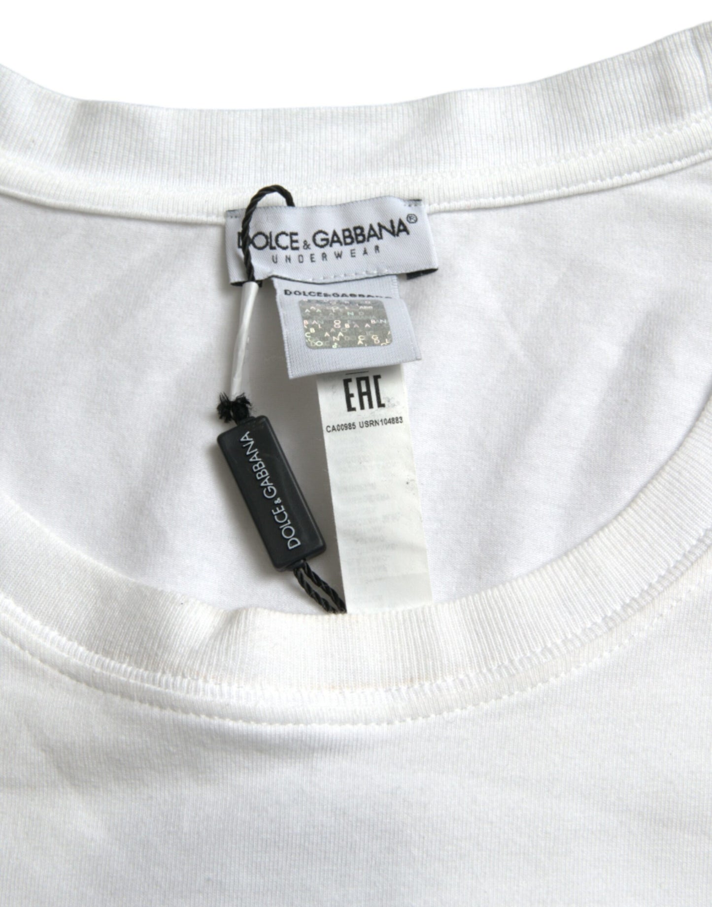 Dolce & Gabbana White Logo Crest Crew Neck Underwear T-shirt