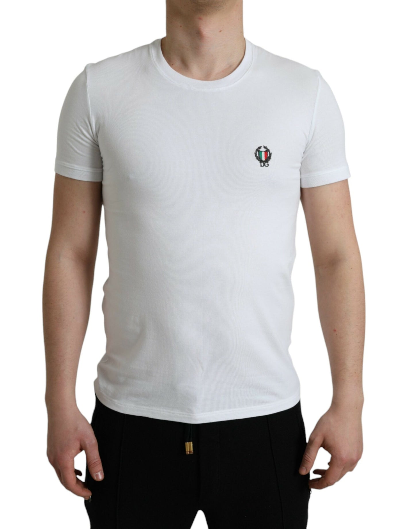 Dolce & Gabbana White Logo Crest Crew Neck Underwear T-shirt