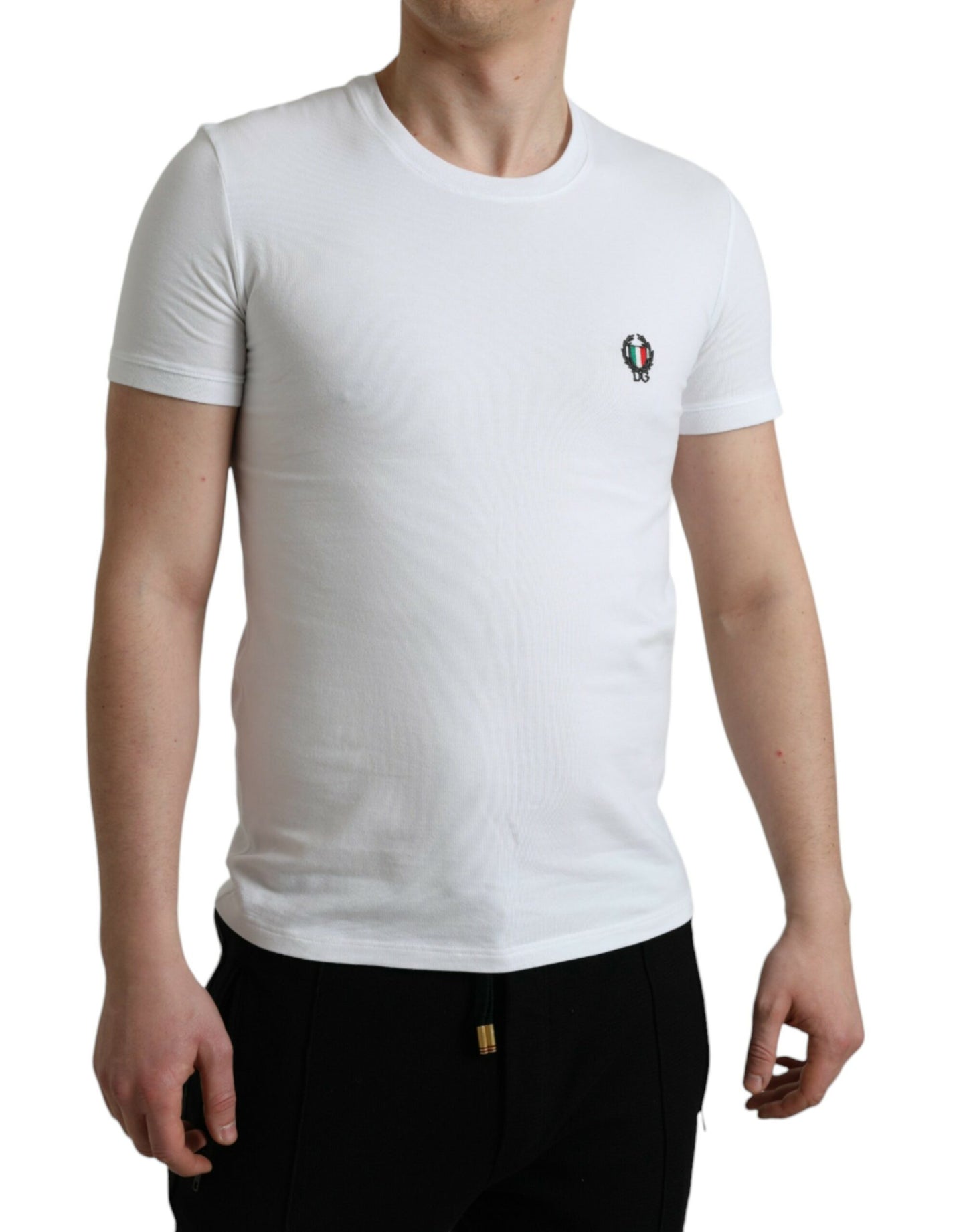 Dolce & Gabbana White Logo Crest Crew Neck Underwear T-shirt