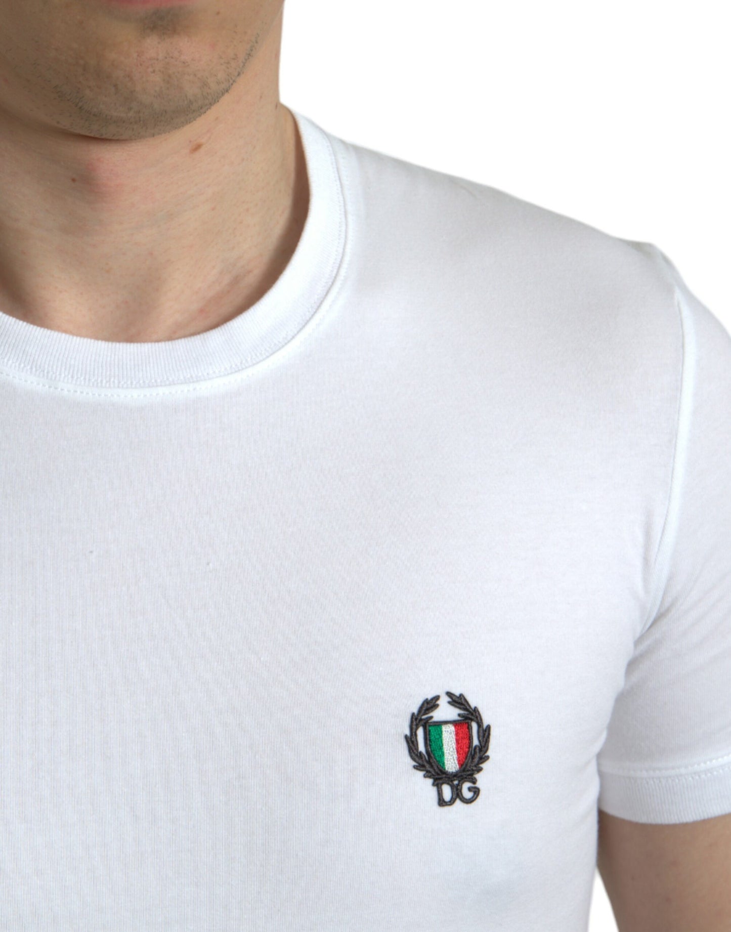 Dolce & Gabbana White Logo Crest Crew Neck Underwear T-shirt