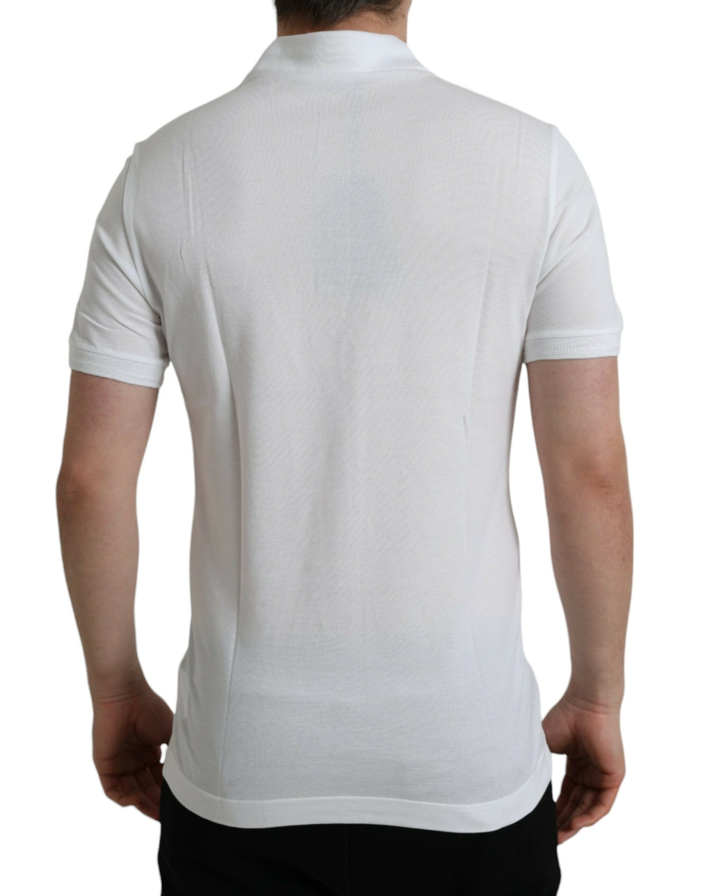 Dolce & Gabbana White Logo Collared Short Sleeve T-shirt