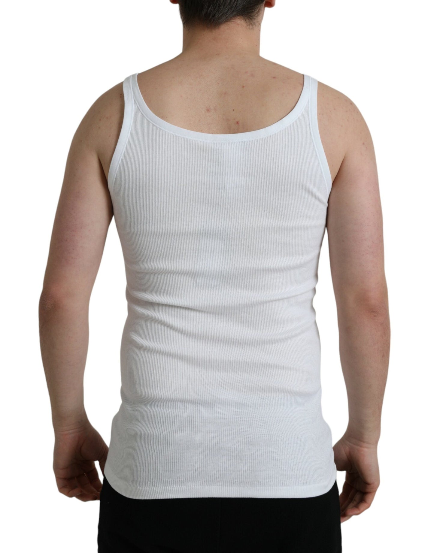 Dolce & Gabbana White Sicilia Cotton Sleeveless Tank T-shirt