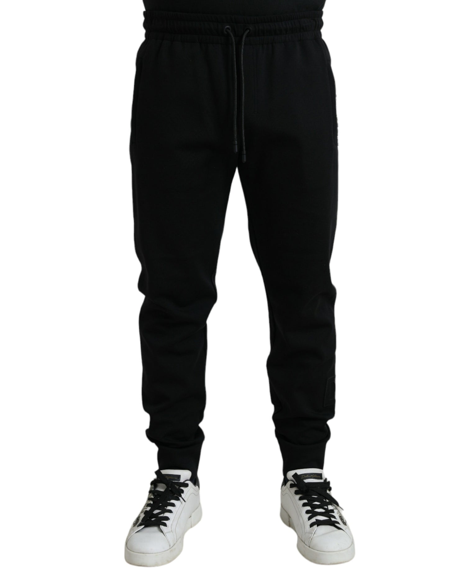 Dolce & Gabbana Black Cotton Blend Men Sweatpants Jogger Pants