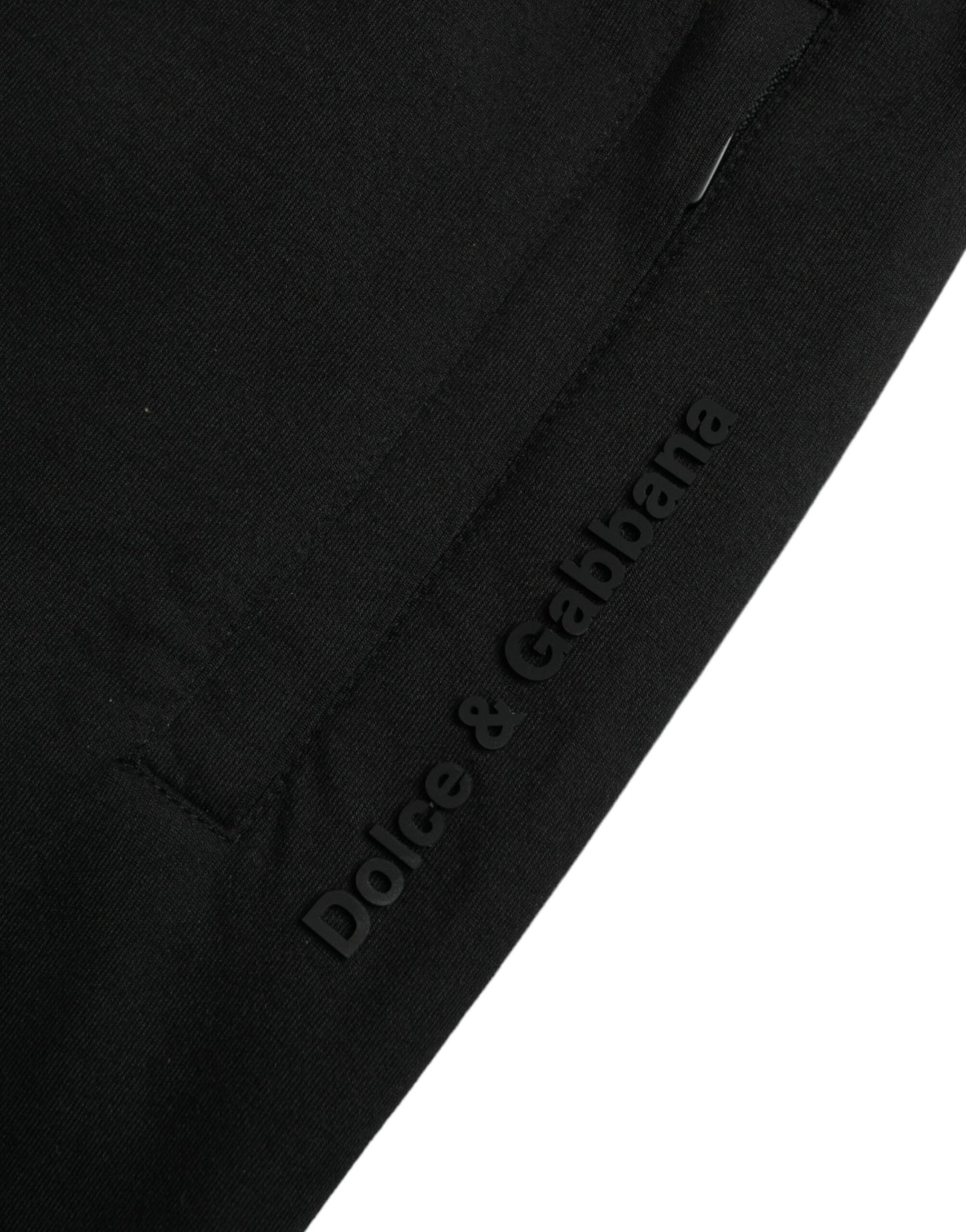 Dolce & Gabbana Black Cotton Blend Men Sweatpants Jogger Pants