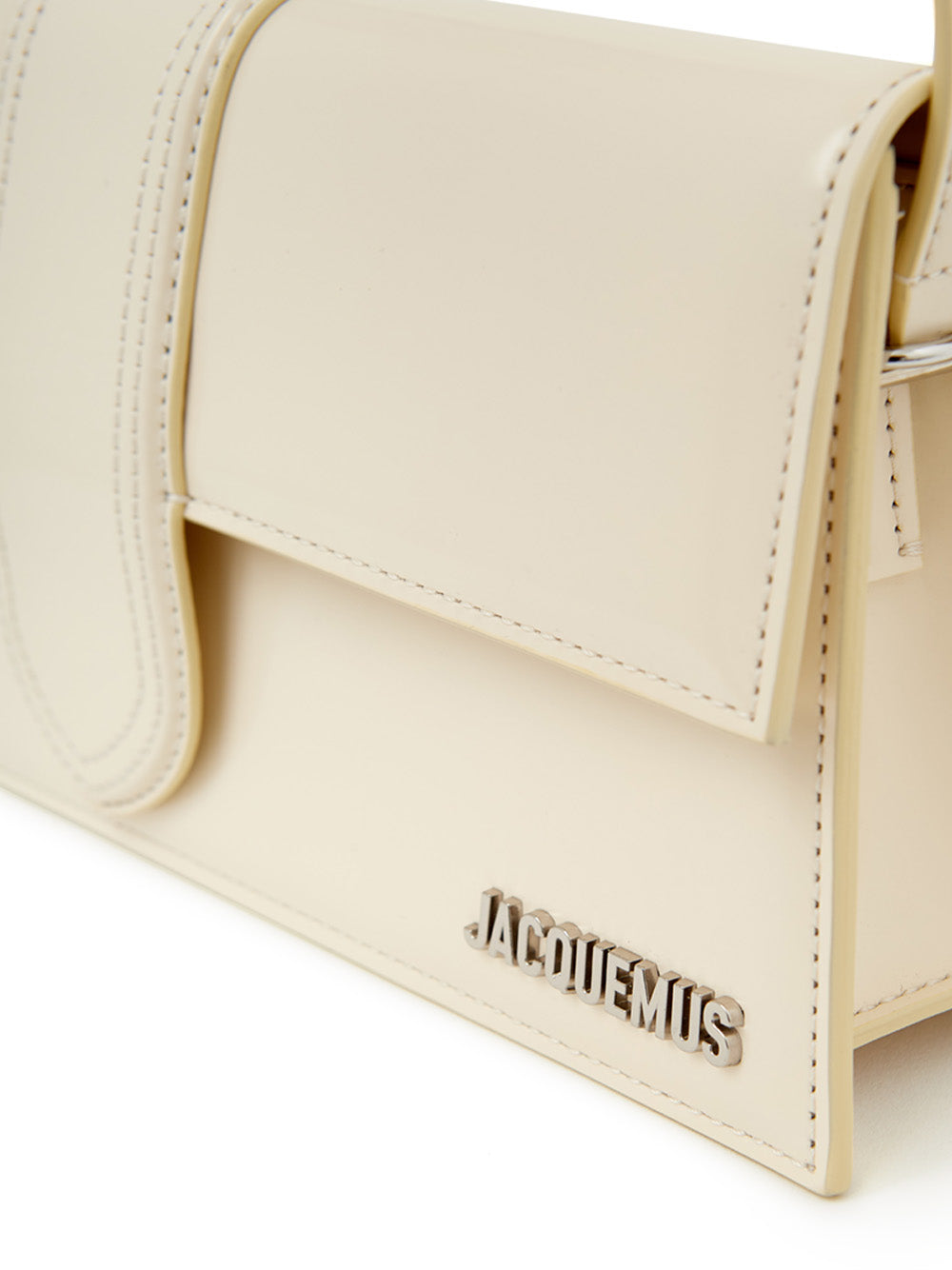 Jacquemus Elegant Ivory Leather Clutch for Evening Elegance