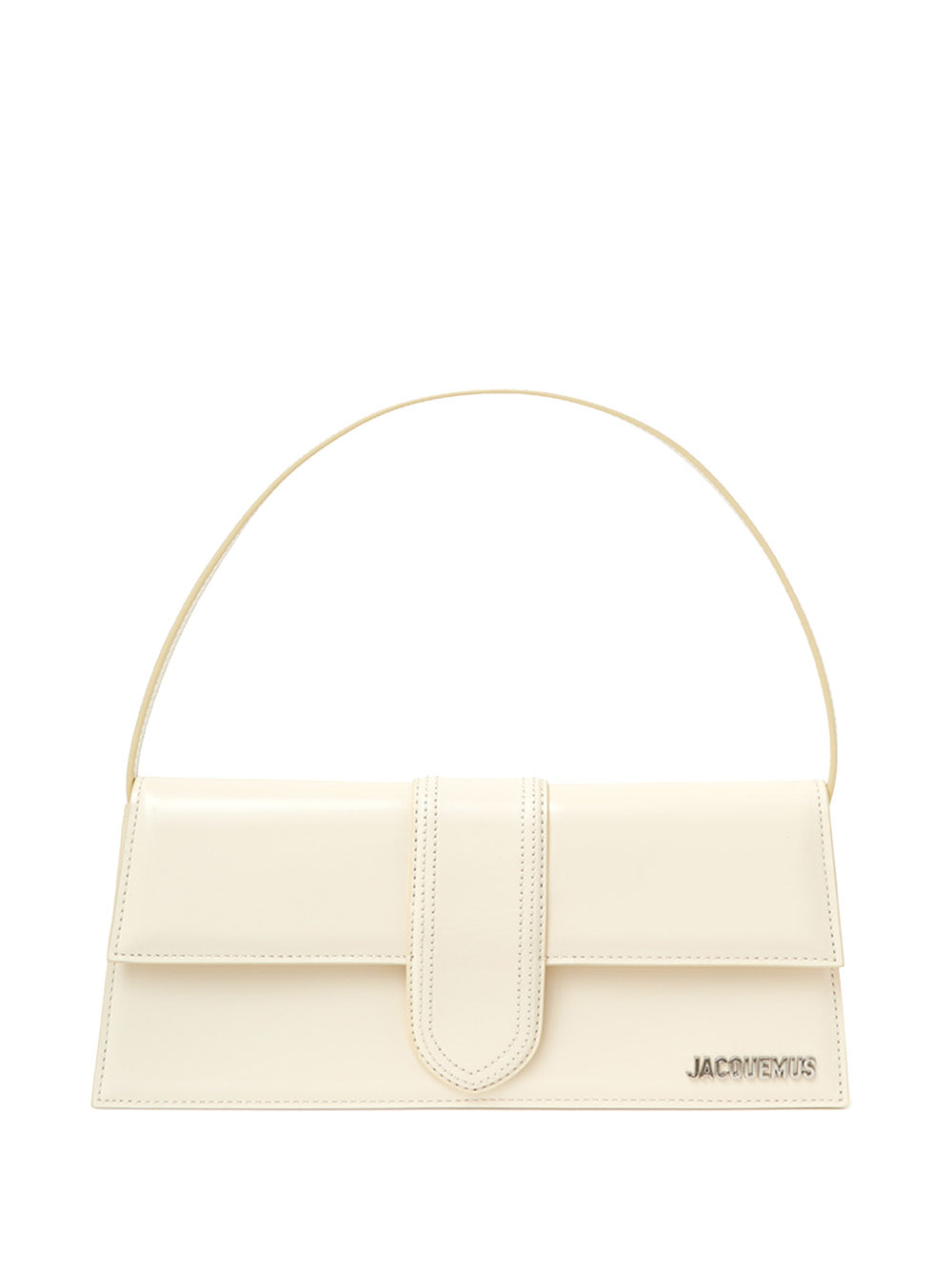 Jacquemus Elegant Ivory Leather Clutch for Evening Elegance