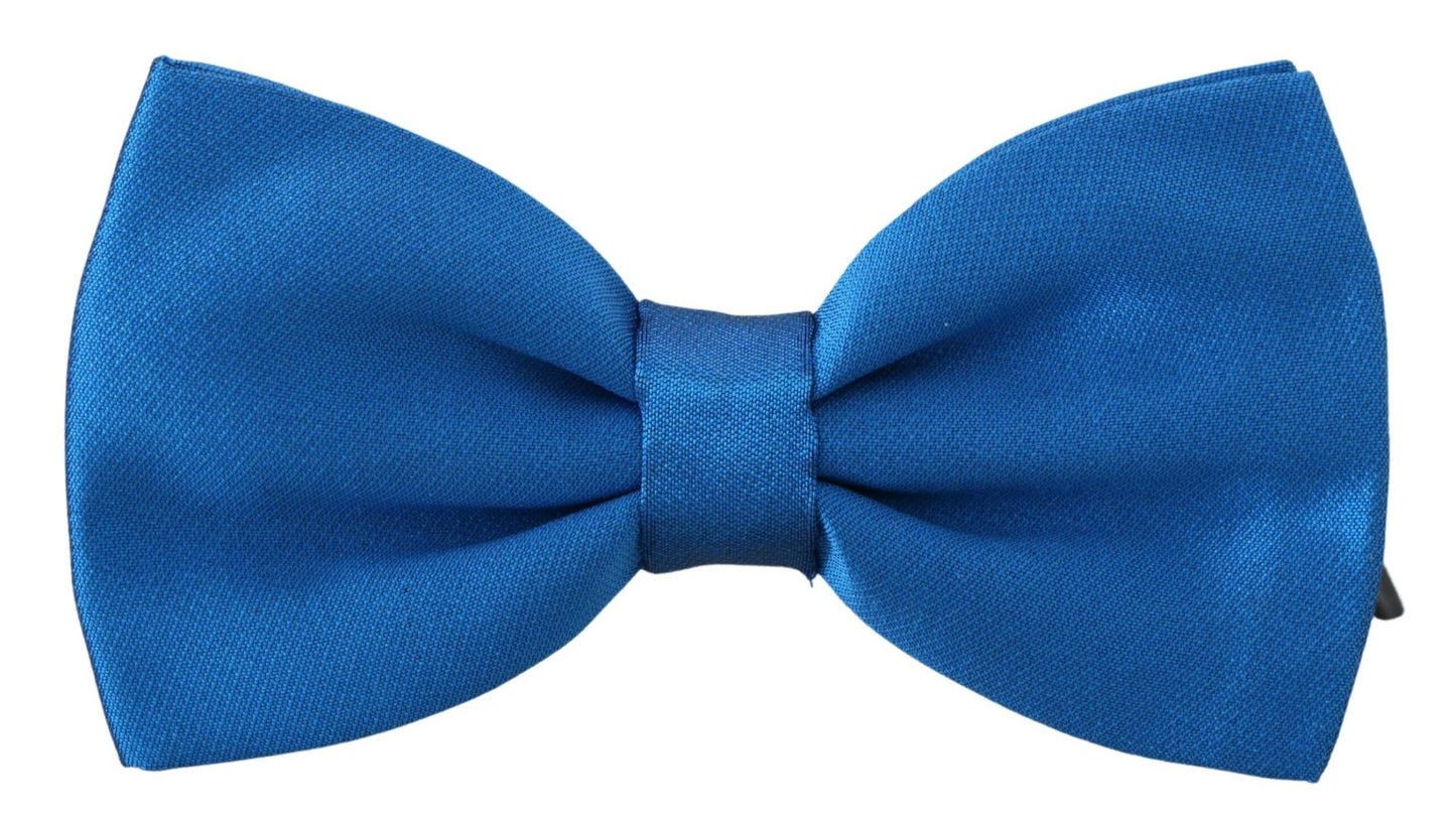 Dolce & Gabbana Elegant Sapphire Silk Bow Tie