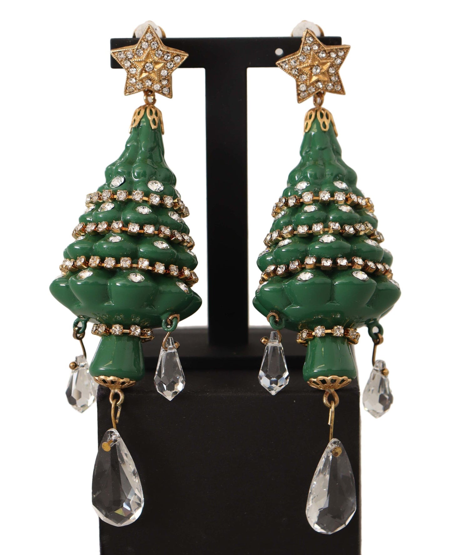 Dolce & Gabbana Enchanting Crystal Christmas Tree Clip-On Earrings