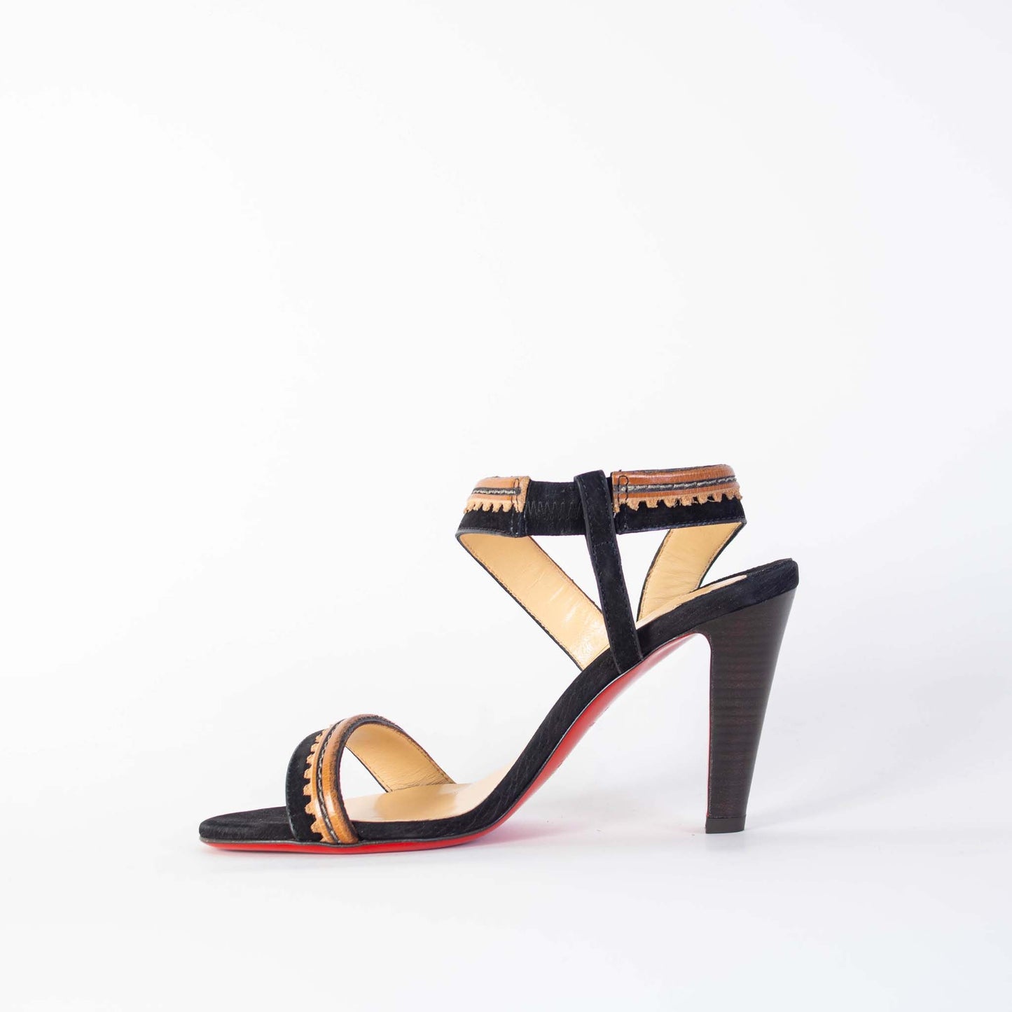 Christian Louboutin Elegant Suede Sandals with Leather Detail