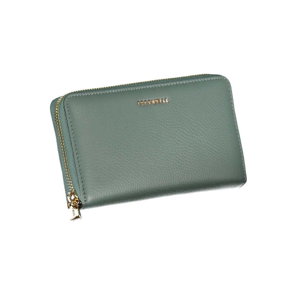 Coccinelle Chic Green Leather Wallet with Ample Storage